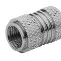 Set of 4 17MM Silver Universal Tire Rim Valve Stem Caps Knurled