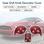 Carbon Fiber Red Gear Shift Knob Decorator Cover for Ford Mustang (2015–2023)