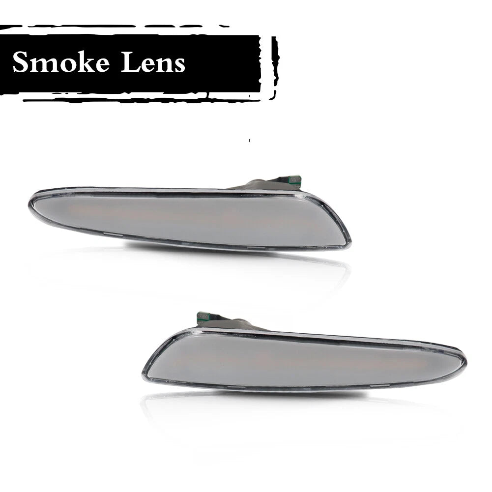 2X Clear Lens Amber LED Front Side Marker Lights for Benz E320 E350 E500 E55 AMG