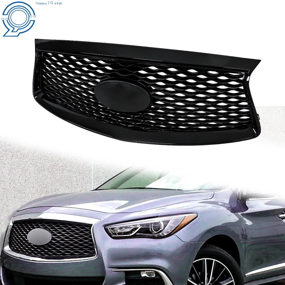 Front Bumper Upper Grille Black Gloss for Infiniti QX60 (2016–2020)