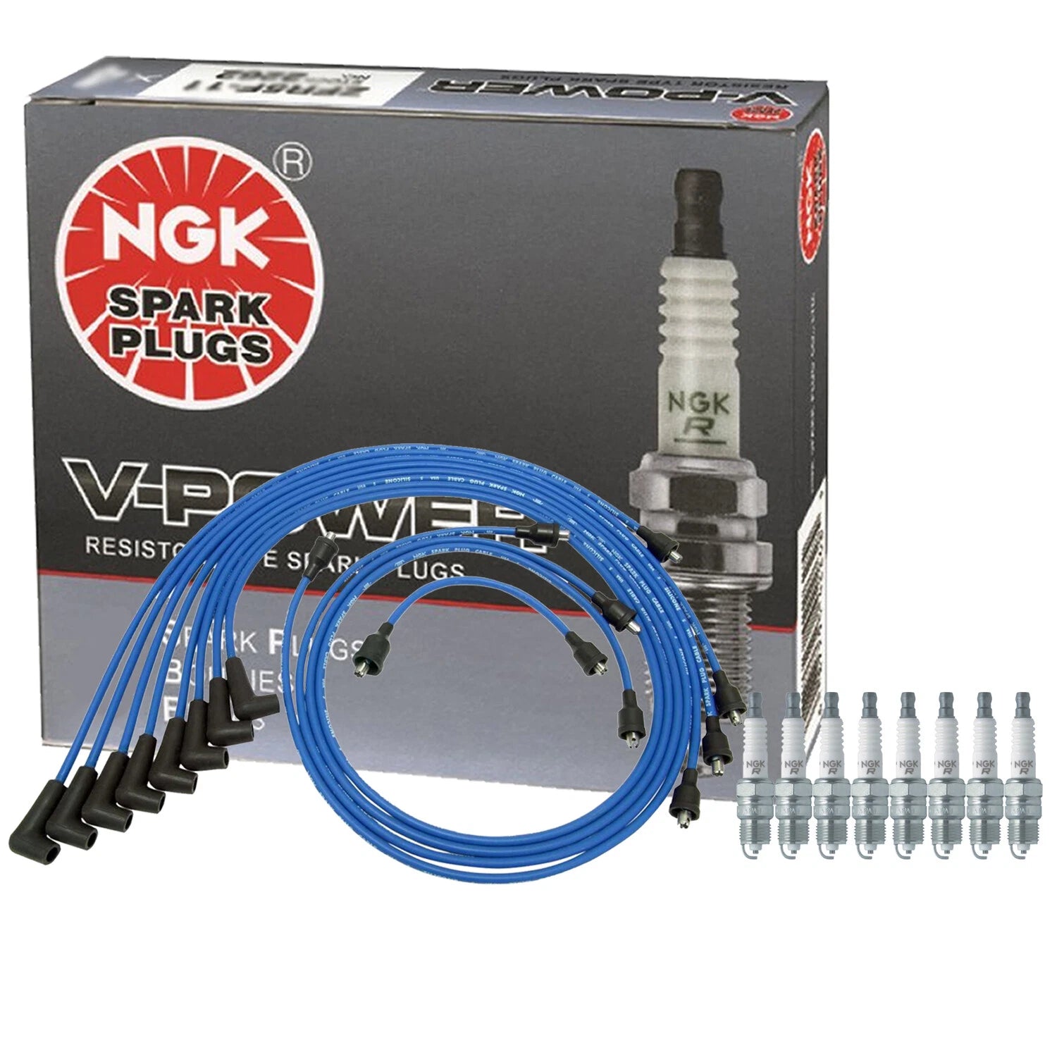 NGK 8 V-Power Spark Plugs Kit for GMC P25