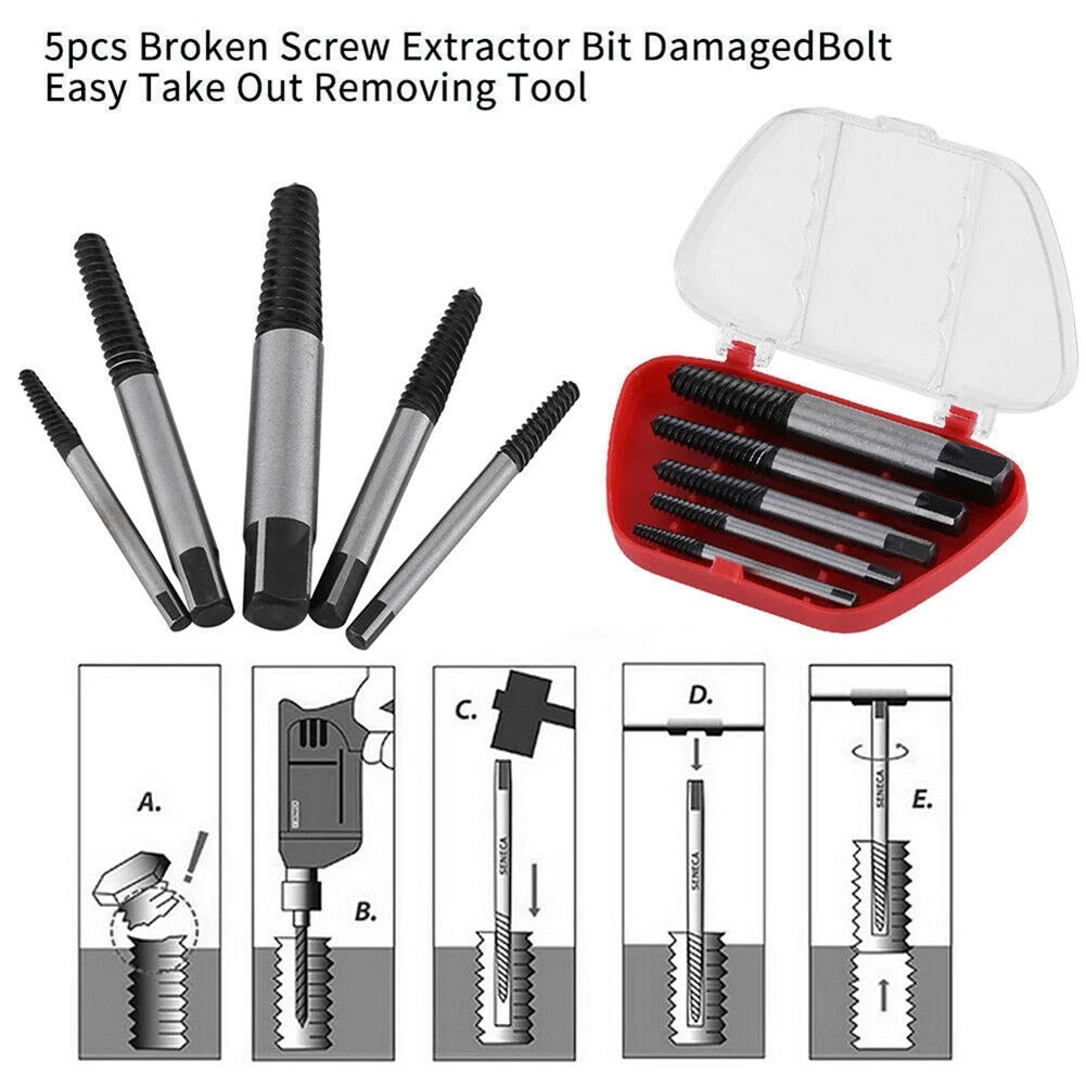 Screw Extractor Set for Easy Out Guide Broken Damaged Screws and Bolts
