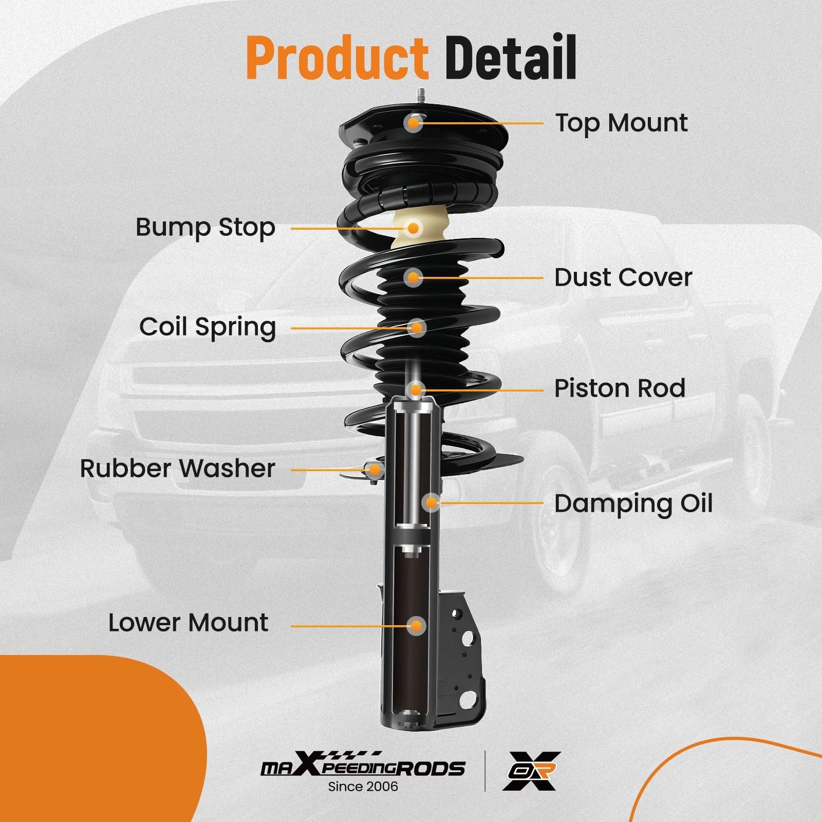 2X Front Complete Struts Shocks for Chevy Cavalier & Pontiac Sunfire (1999-2005)