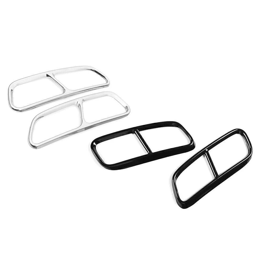 Rear Exhaust Muffler Tail Pipe Cover Trim for Audi Q7 (2016–2019) Silver