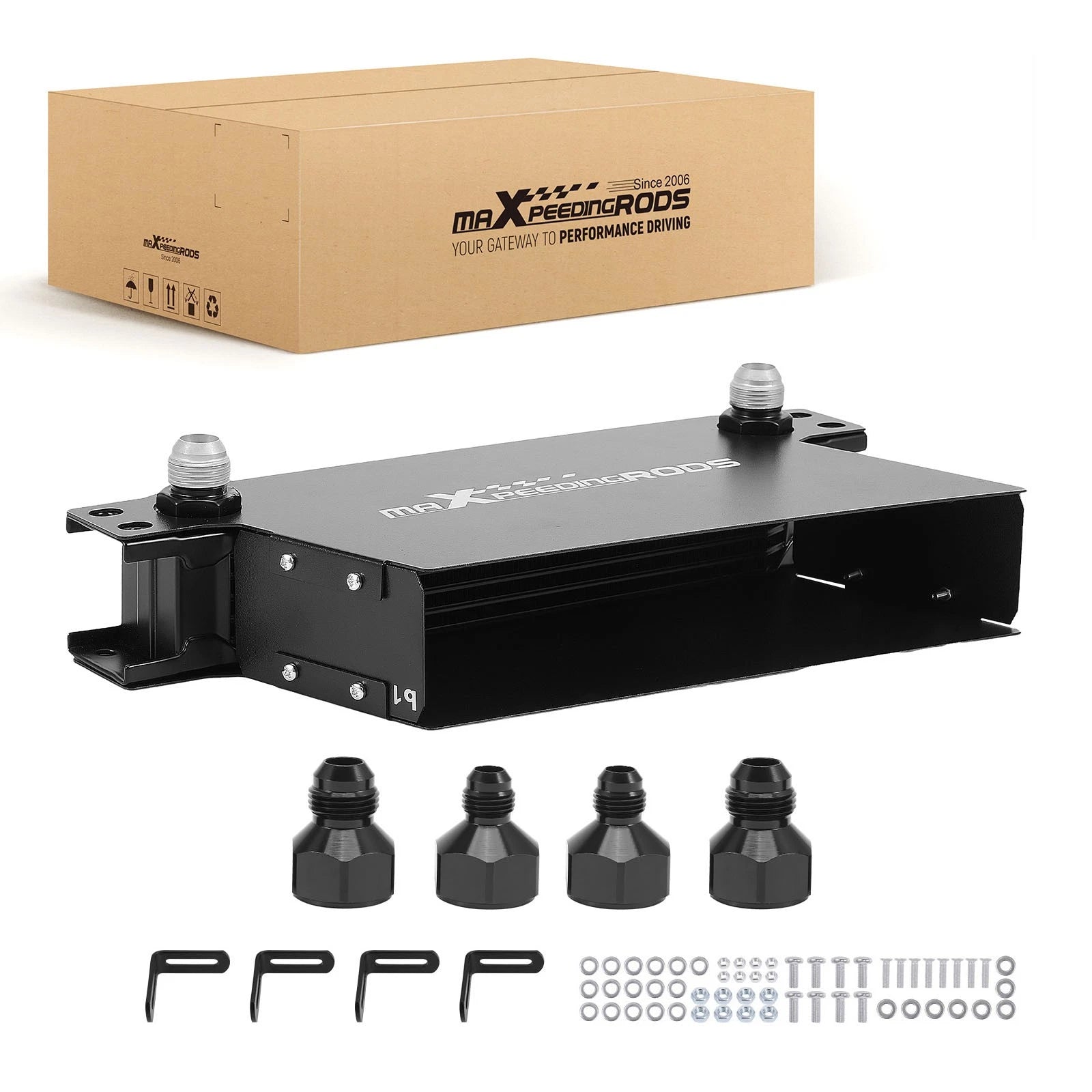 7 Row Oil Cooler 10AN for Universal Applications (Aluminum, British Style)
