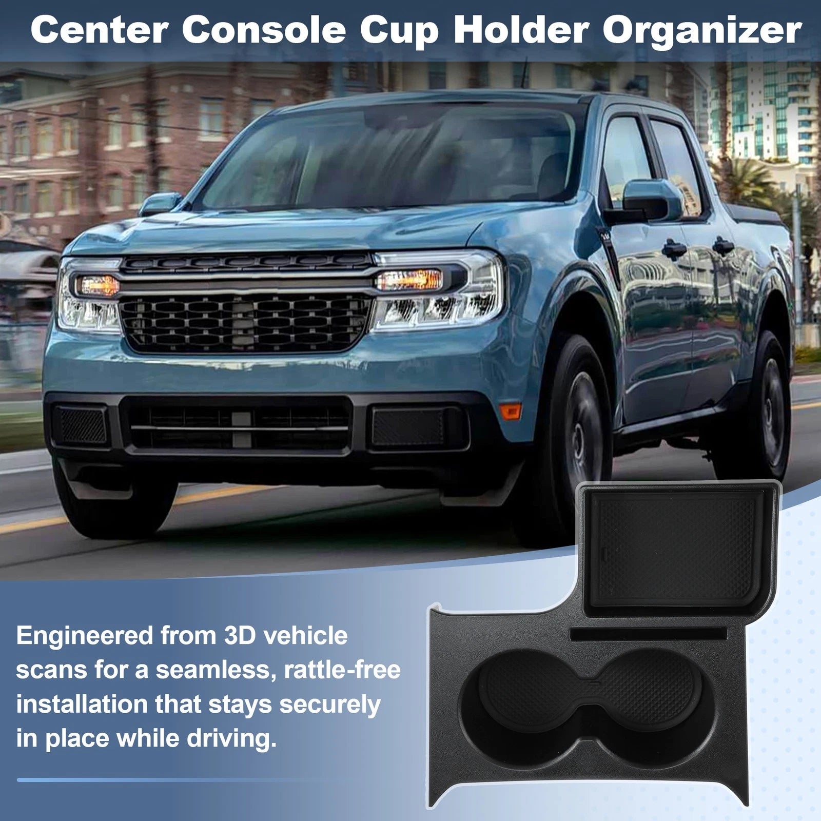 Center Console Cup Holder Organizer Tray for Ford Maverick (2022–2025)