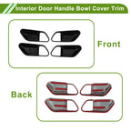 Set of 4 Interior Door Handle Bowl Cover Trim for Nissan Kicks (2025) Black ABS
