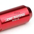 20 PCS M12X1.5 90MM Tall Red Aluminum Spiked Cap Lug Nuts + Adapter