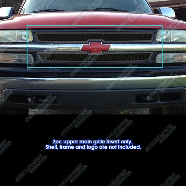 Stainless Black Mesh Grille Insert for Chevy Silverado 2500/3500 (2001–2002)