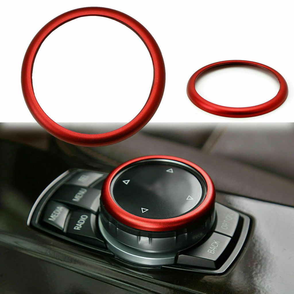 3D Red Metal iDrive Controller Knob Ring for BMW  (2010–2016)