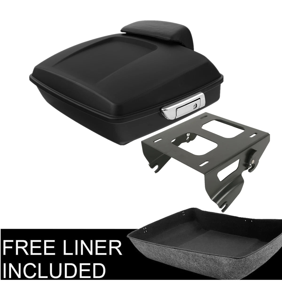 Chopped Trunk Solo Mount Rack for Harley Touring Glide (2014–2025) Matte Black