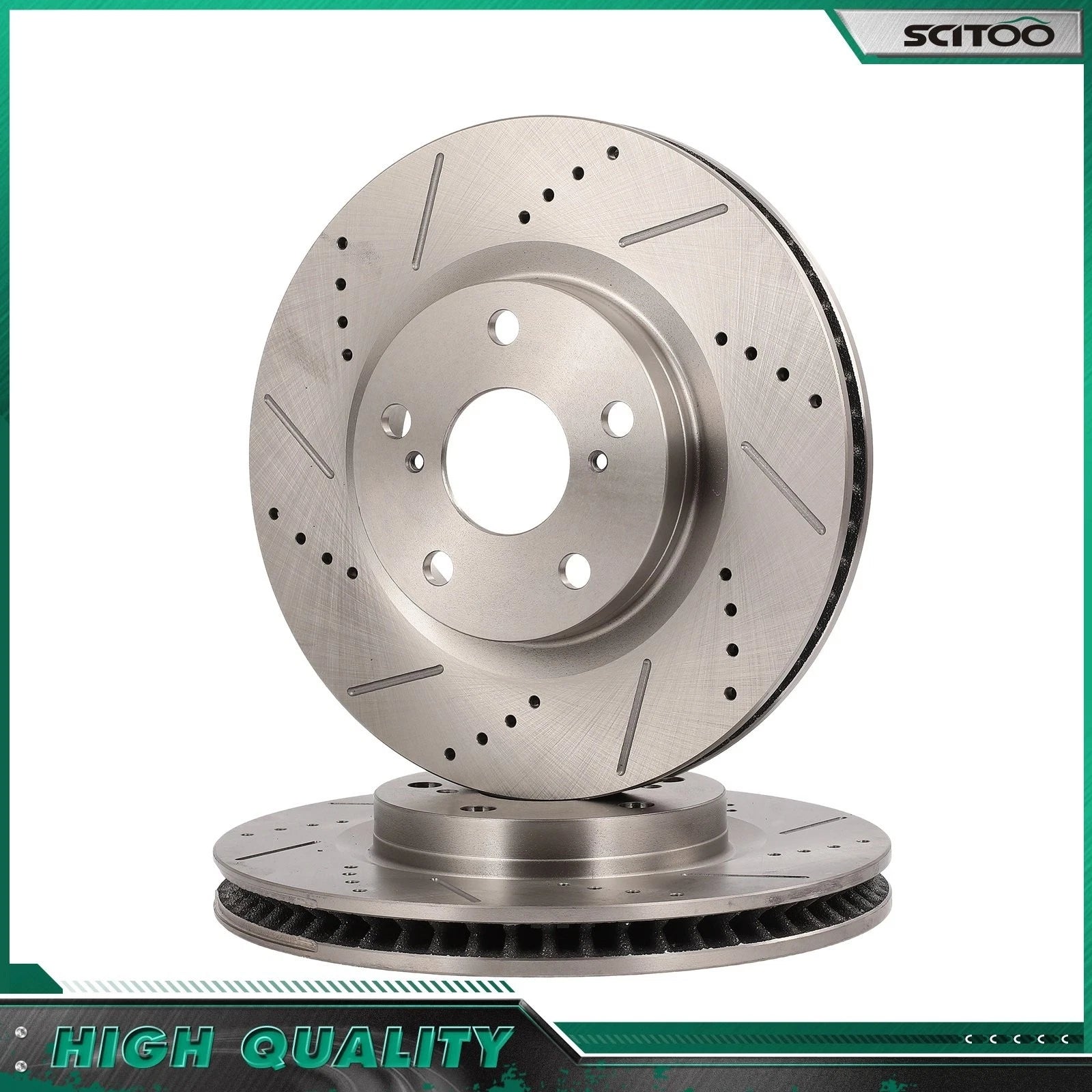 Front Drilled Slotted Brake Rotors for Pontiac Vibe (2007–2018) LEXUS ES350 ES300h