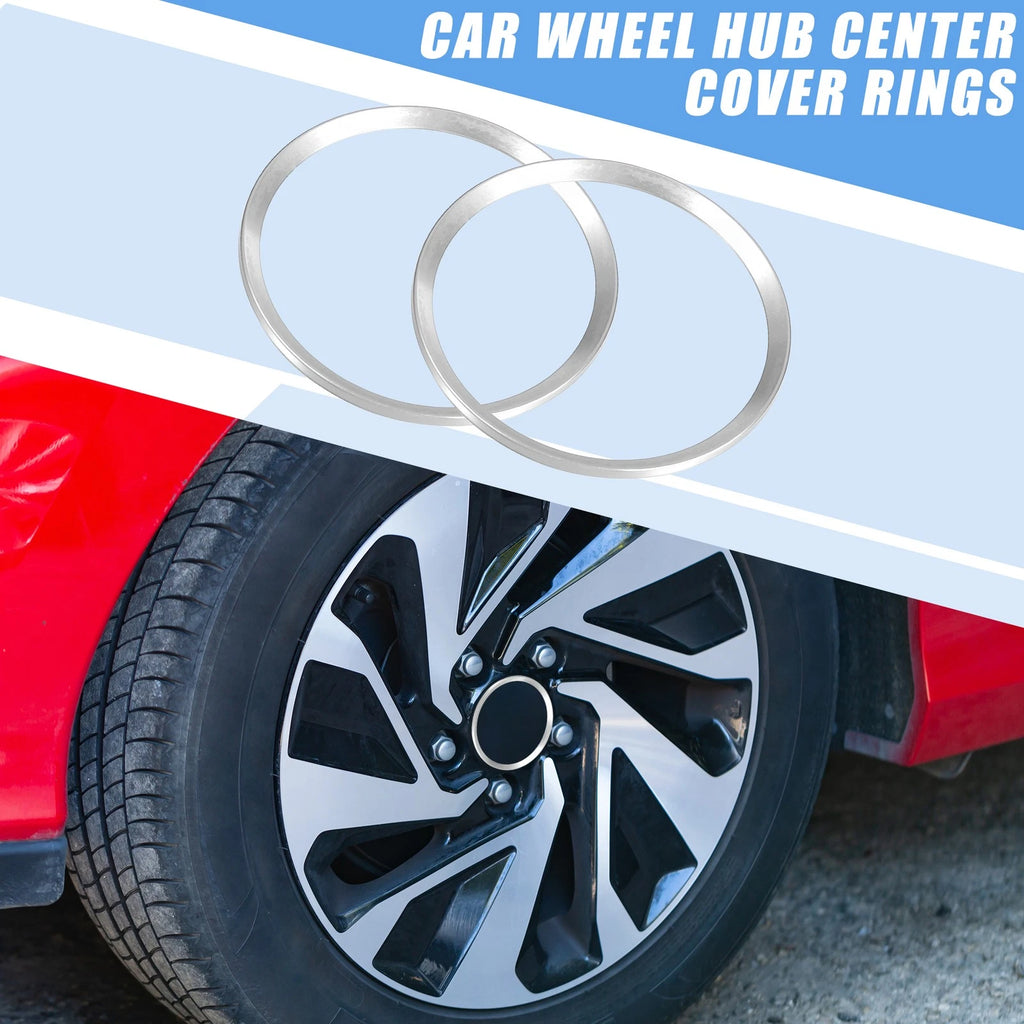 Set of 4 Wheel Hub Center Cover Rings for Honda Civic (2016–2021) Silver Tone