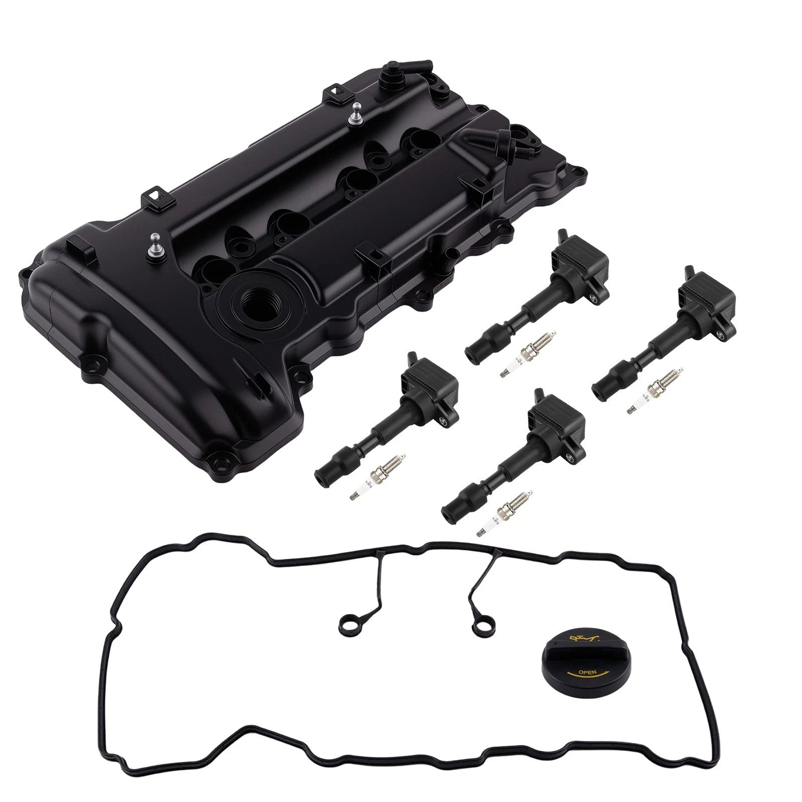 Engine Valve Cover Set with Ignition Coils for Hyundai Elantra (2017–2018)
