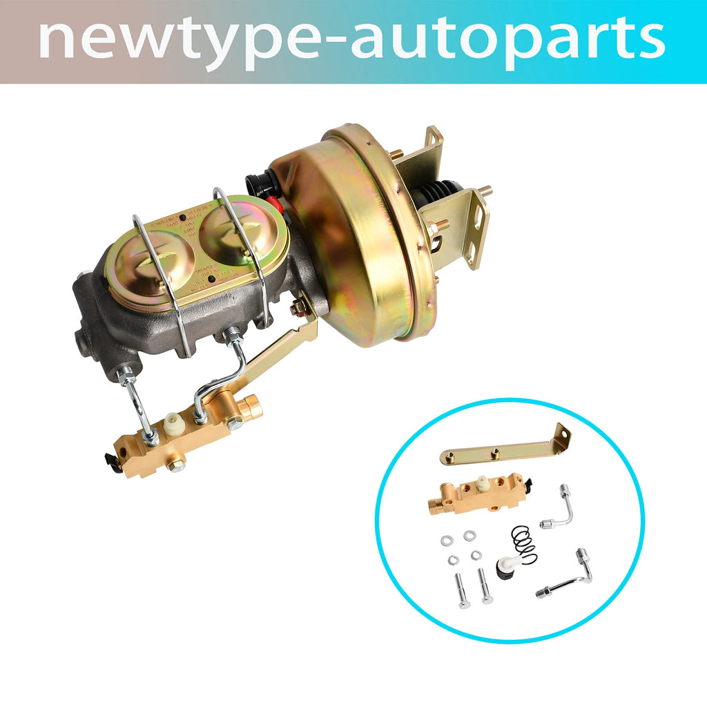 8" Power Brake Booster Master Disc Drum Valve Kit for Chevy C10 C20 (1960–1966)