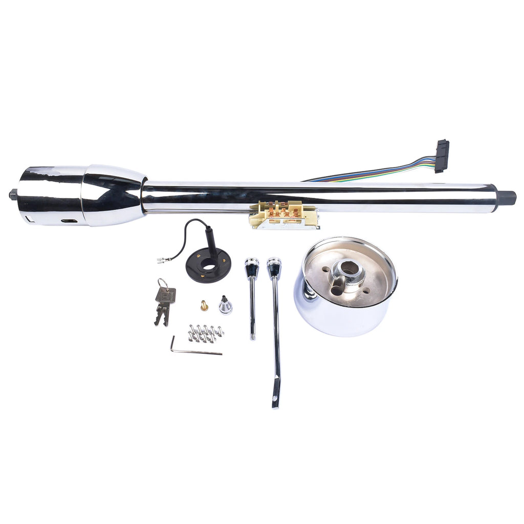 32" Tilt Manual Floor Shift Steering Column with Key & Adapter for GM (YYYY–YYYY)