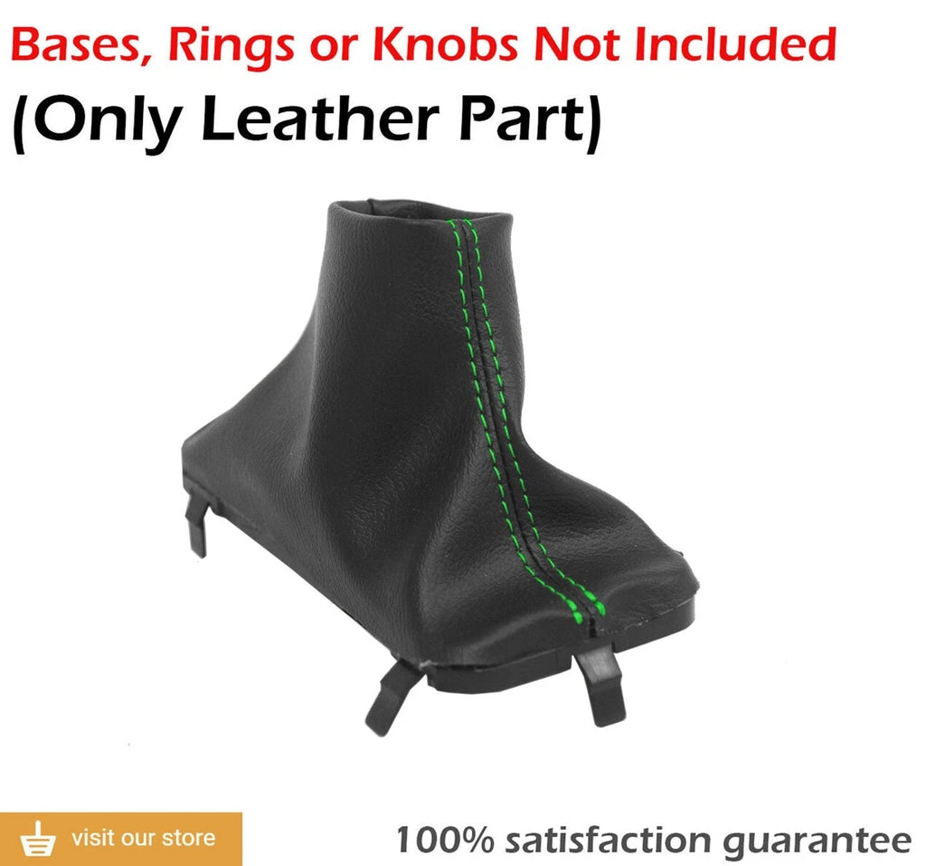 Leather Automatic Shift Boot Cover for Ford F150 (2015–2020) Green Stitch