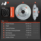 Drilled Brake Rotors for Nissan Maxima, 370Z, INFINITI QX50 (2016–2023)