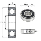 6303VV Deep Groove Ball Bearing for Scooter Skateboard Wheel (17x47x14mm)