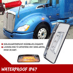 Set of 2 Clear Amber LED Indicator Side Marker Lights for Kenworth T680