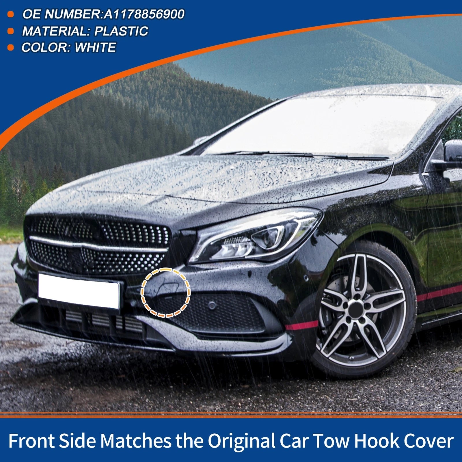 Tow Hook Cover for Mercedes-Benz CLA250 (2014–2019) No.A1178856900 White