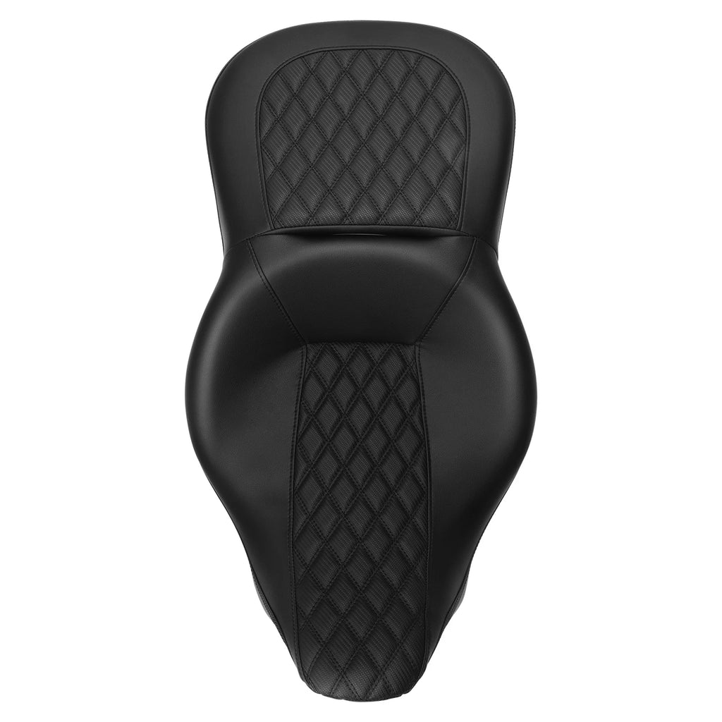 Black Driver Passenger Seat for Harley Touring Road Glide King (2009–2023)