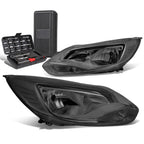 Pair of Smoked/Clear Side Headlight Lamps for Ford Focus (2012–2014)