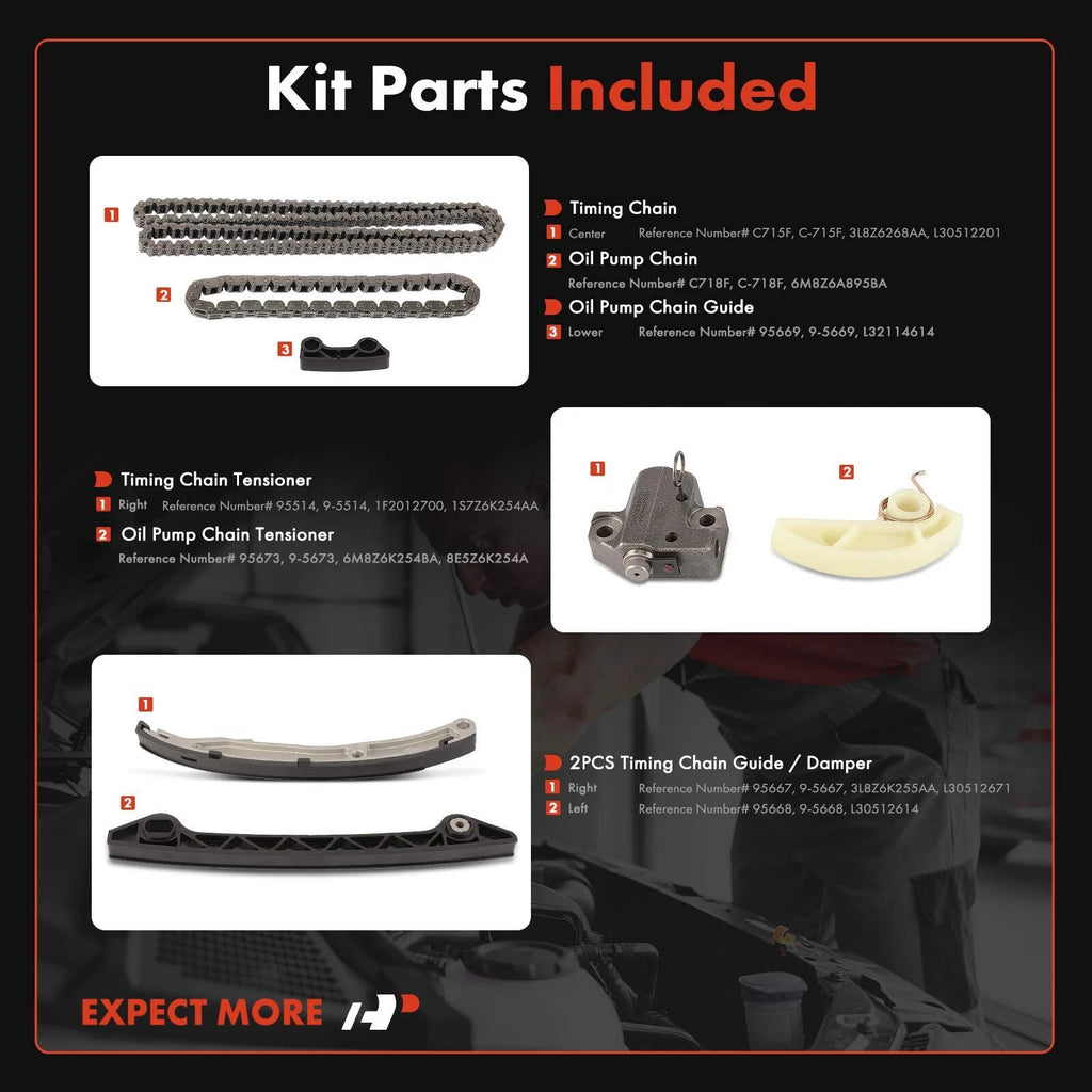 7X Timing Chain Kit for Ford Fusion/Milan/Mercury (2006)