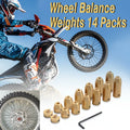 14 Pack Brass Wheel Balance Weights for Motorcycle (All Years)