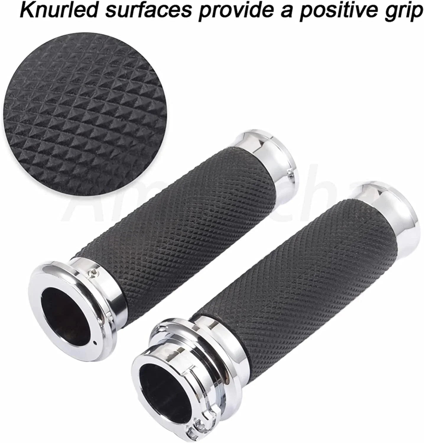 Chrome 1" Handlebar Grips for Harley Touring Sportster 883 1200 (2004-2023)