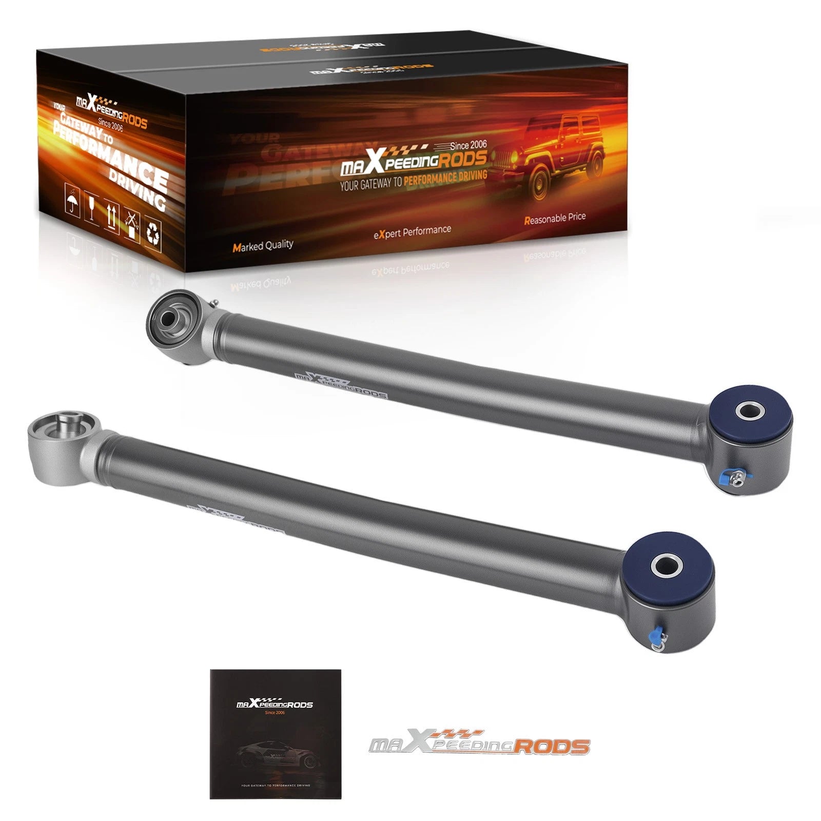 Front Lower Control Arms Set of 2 for Jeep Wrangler JK (2007–2018) Poly Bushing