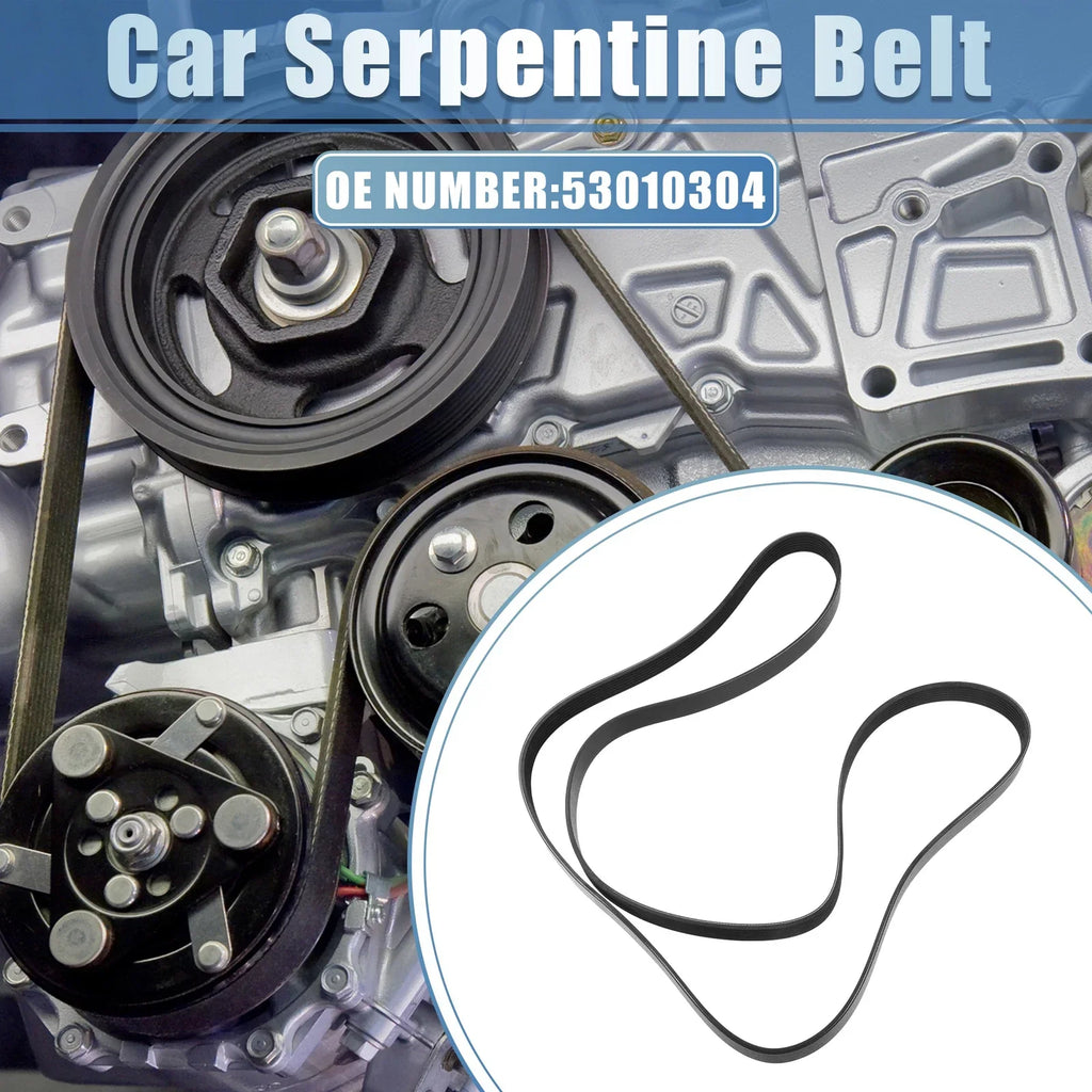 Serpentine Belt for DODGE DAKOTA 3.9L (2000-2003) Rubber 2 x Items