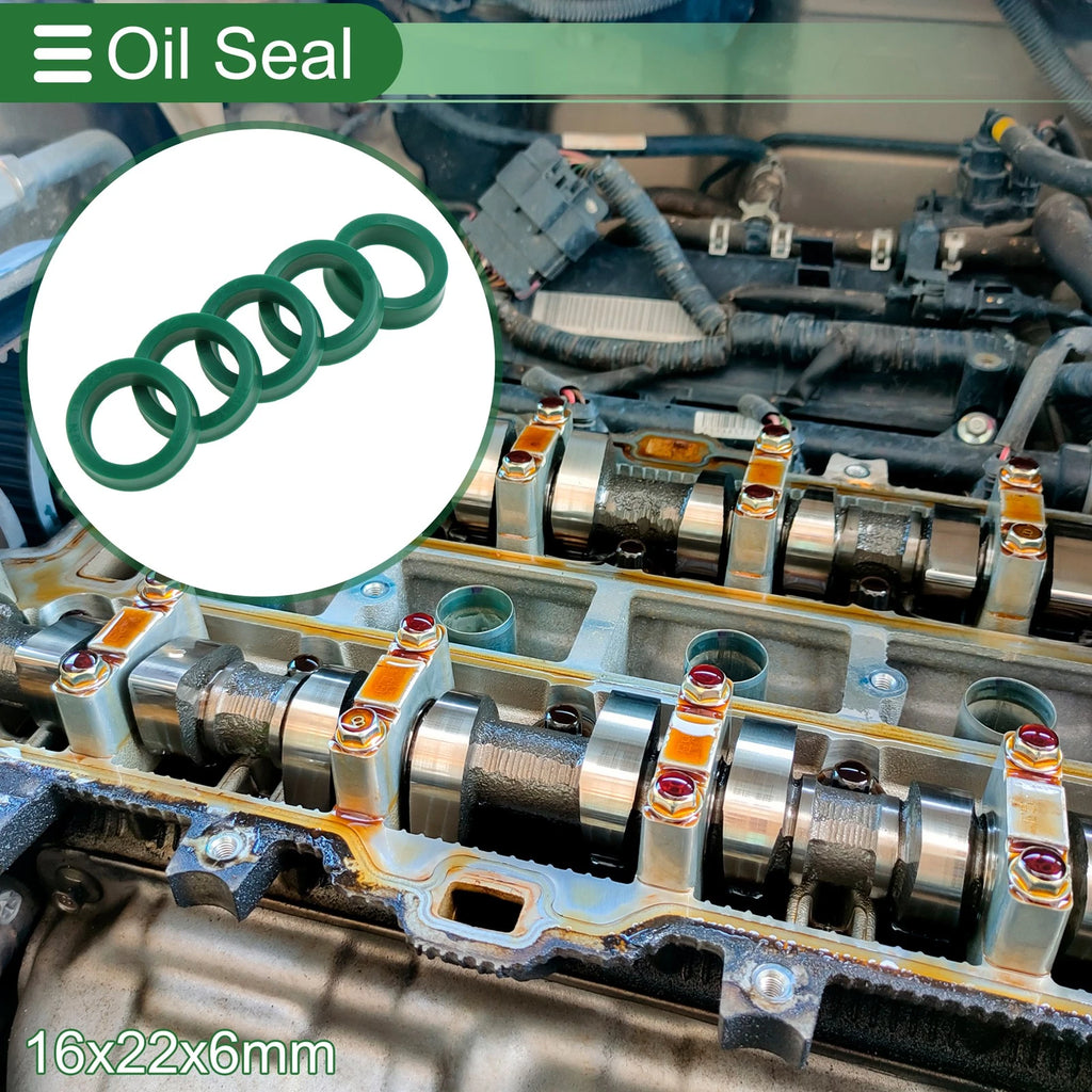 Set of 5 Oil Seal Rotary Shaft Seal 16x22x6mm High Pressure Green
