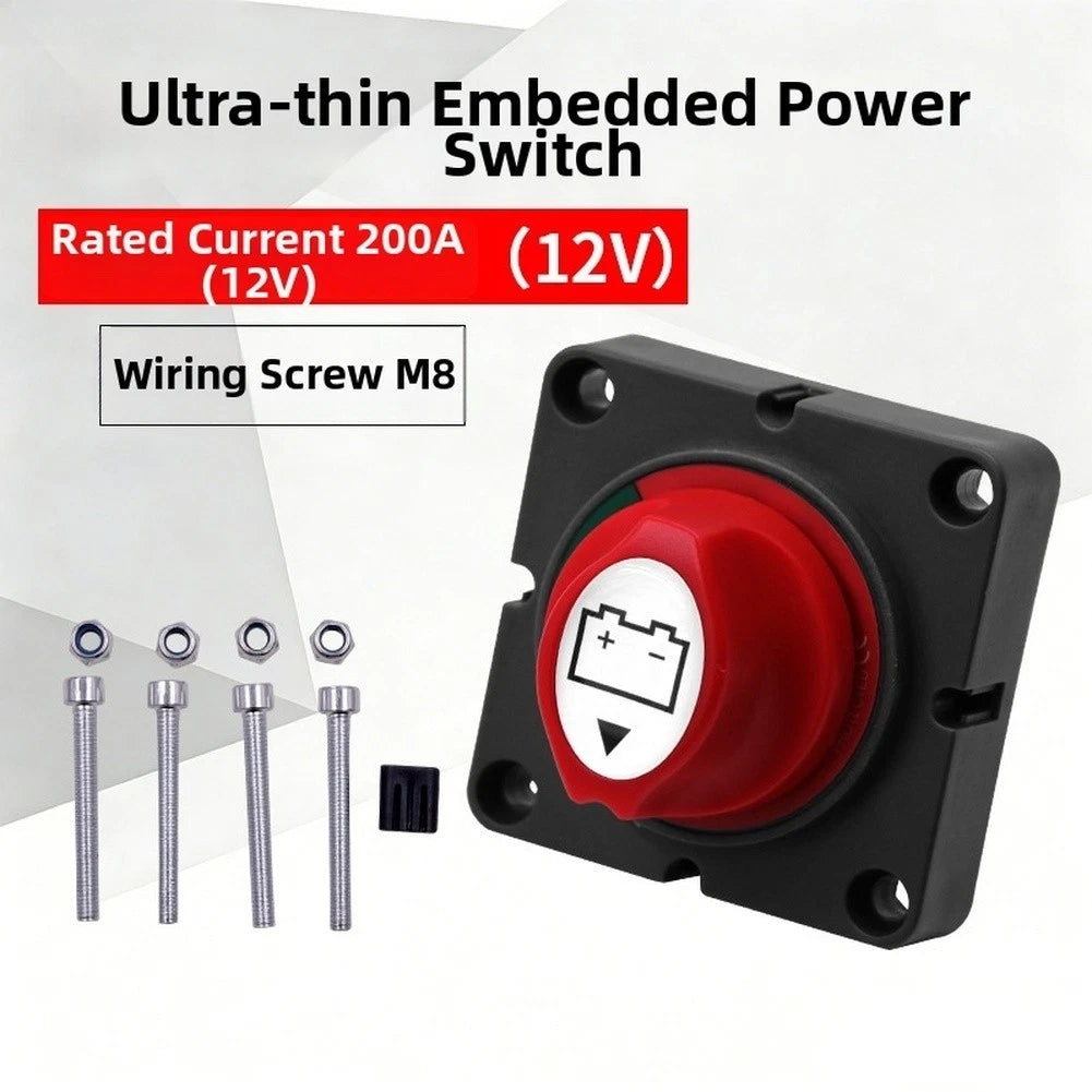 200A 12V Battery Disconnect Switch for Marine RV Boat