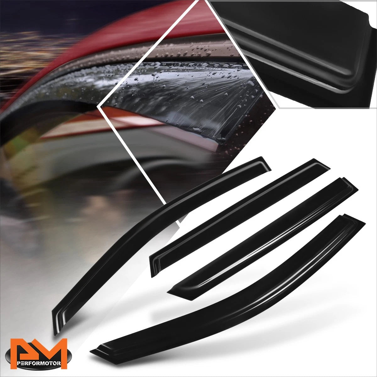 Set of 4 Tape-on Side Window Visors for Subaru Outback (2020–2024)