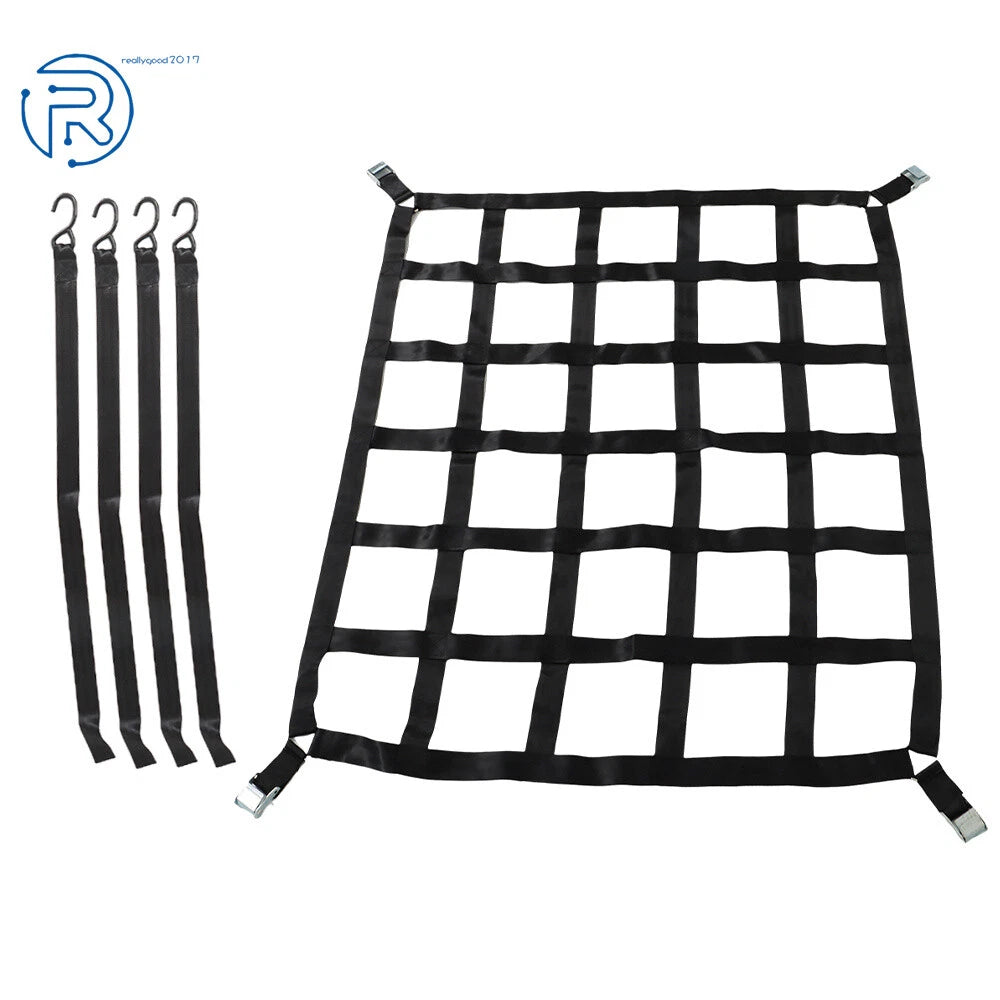 Cargo Net for Truck Bed 1100lbs 42" x 50" with Cam Buckles & S-Hooks