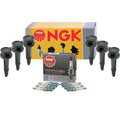 Set of 6 NGK Ignition Coils & V-Power Spark Plugs for Ford Lincoln Mazda Mercury
