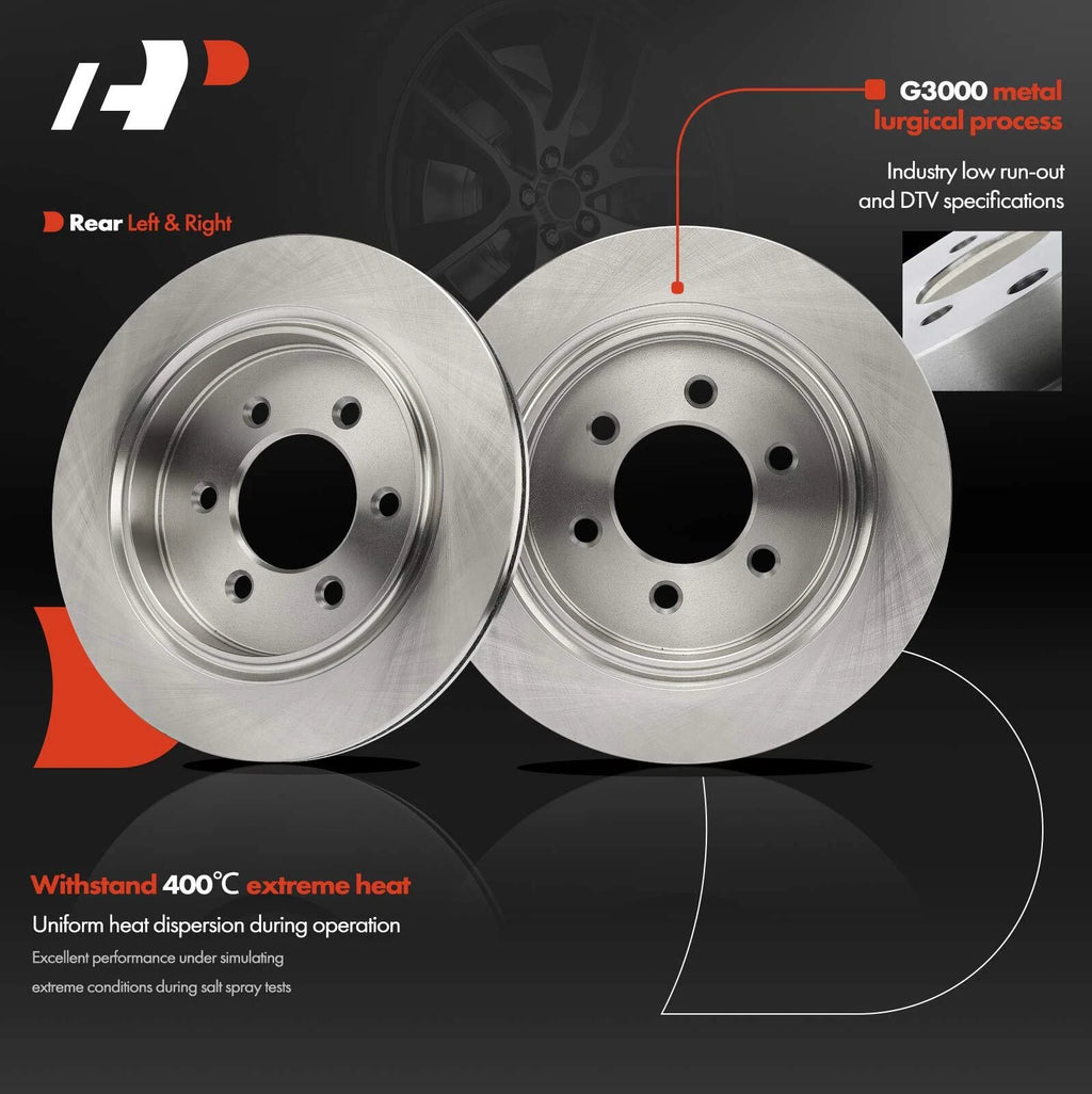 Rear Disc Brake Rotors & Ceramic Pads for Ford F-150 (2015–2017)