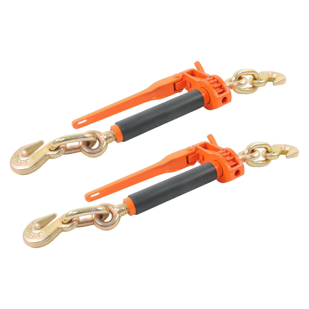 2 Pcs Ratchet Load Binder with Grab Hooks for G70 (5/16"-3/8", 7100 lbs)