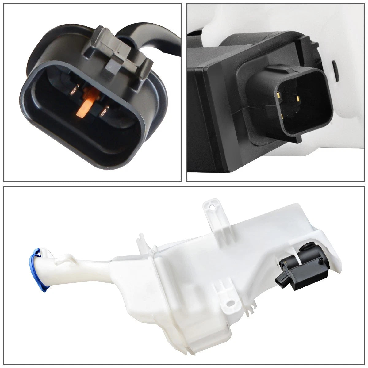 Washer Fluid Reservoir Tank Bottle w/ Cap & Pump for Kia Forte (2014–2016)
