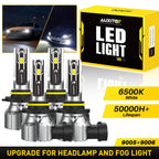 2X LED Headlight Bulbs for AUXITO 9005 + 9006 (High Low Beam)