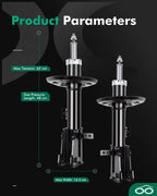 Front Pair Shocks Absorber Struts for Chrysler 200, Sebring, Dodge Avenger (2007–2014)