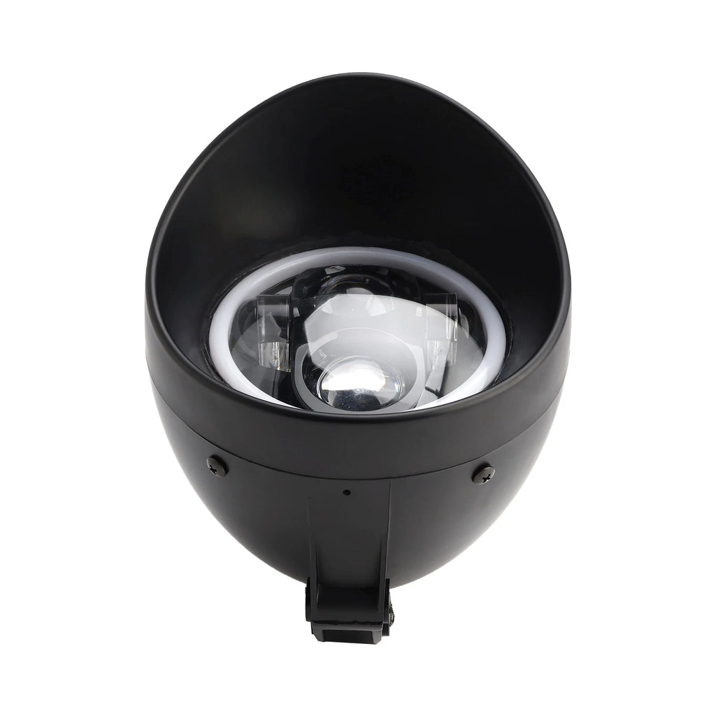 5.75" Motorcycle Spotlight Headlight Fog 4-Bulbs Black for Motorcycle Scooter