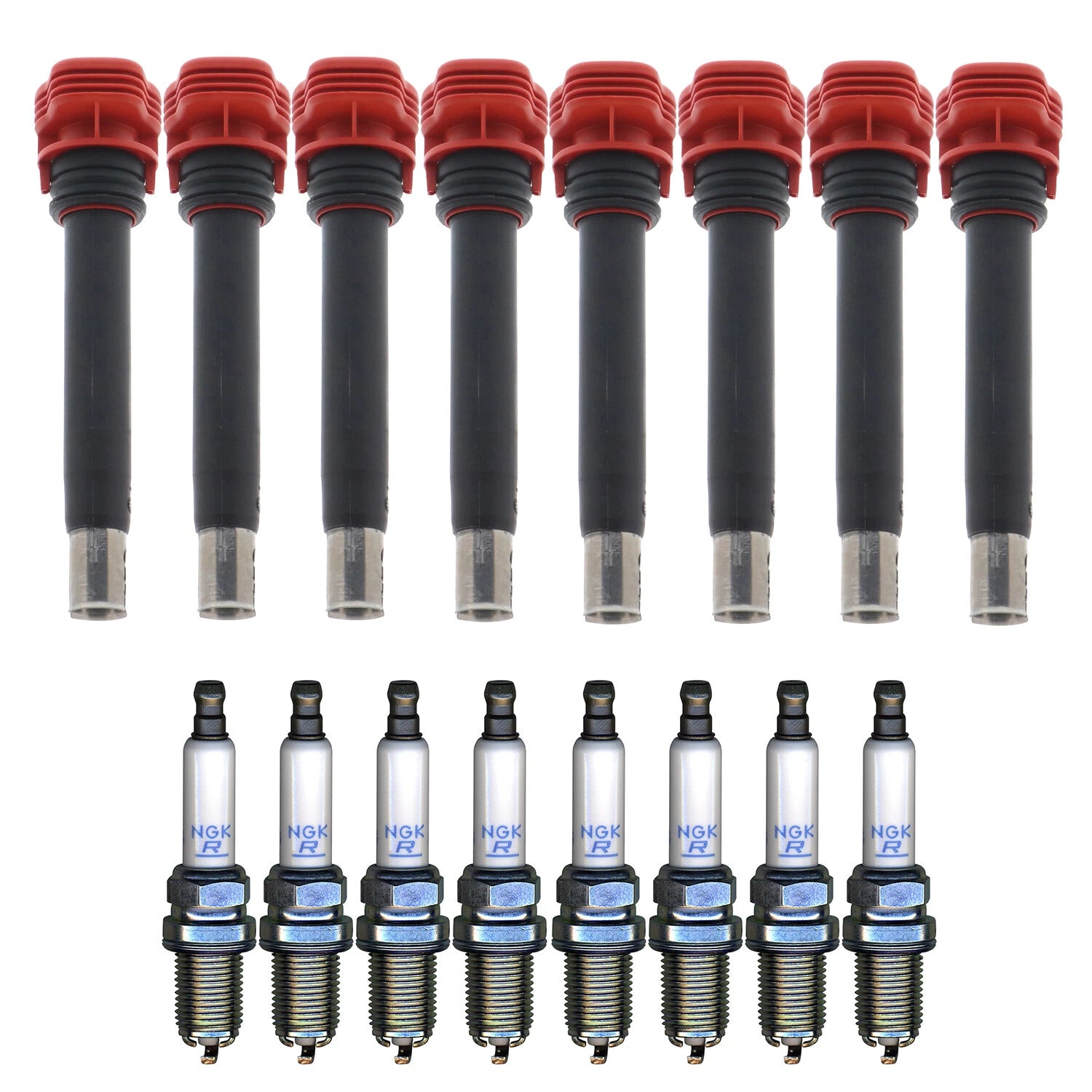 Set of 8 Ignition Coils & NGK Laser Platinum Spark Plugs for Audi A8 Quattro S5 (2008–2017)
