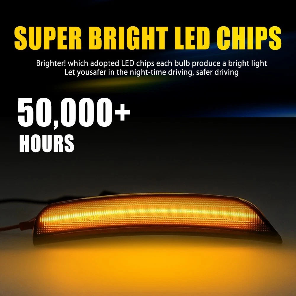 Set of 2 Smoked Lens LED Front Side Marker Lights for Dodge Durango (2021–2023)
