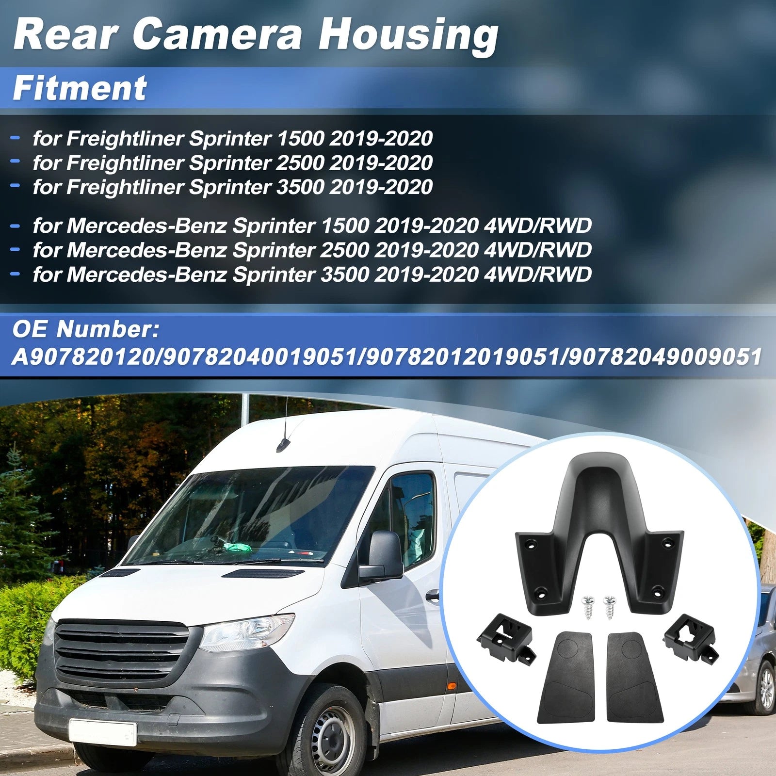 Rear Camera Housing for Mercedes-Benz Sprinter 1500 2500 3500 (2019–2020) A907820120