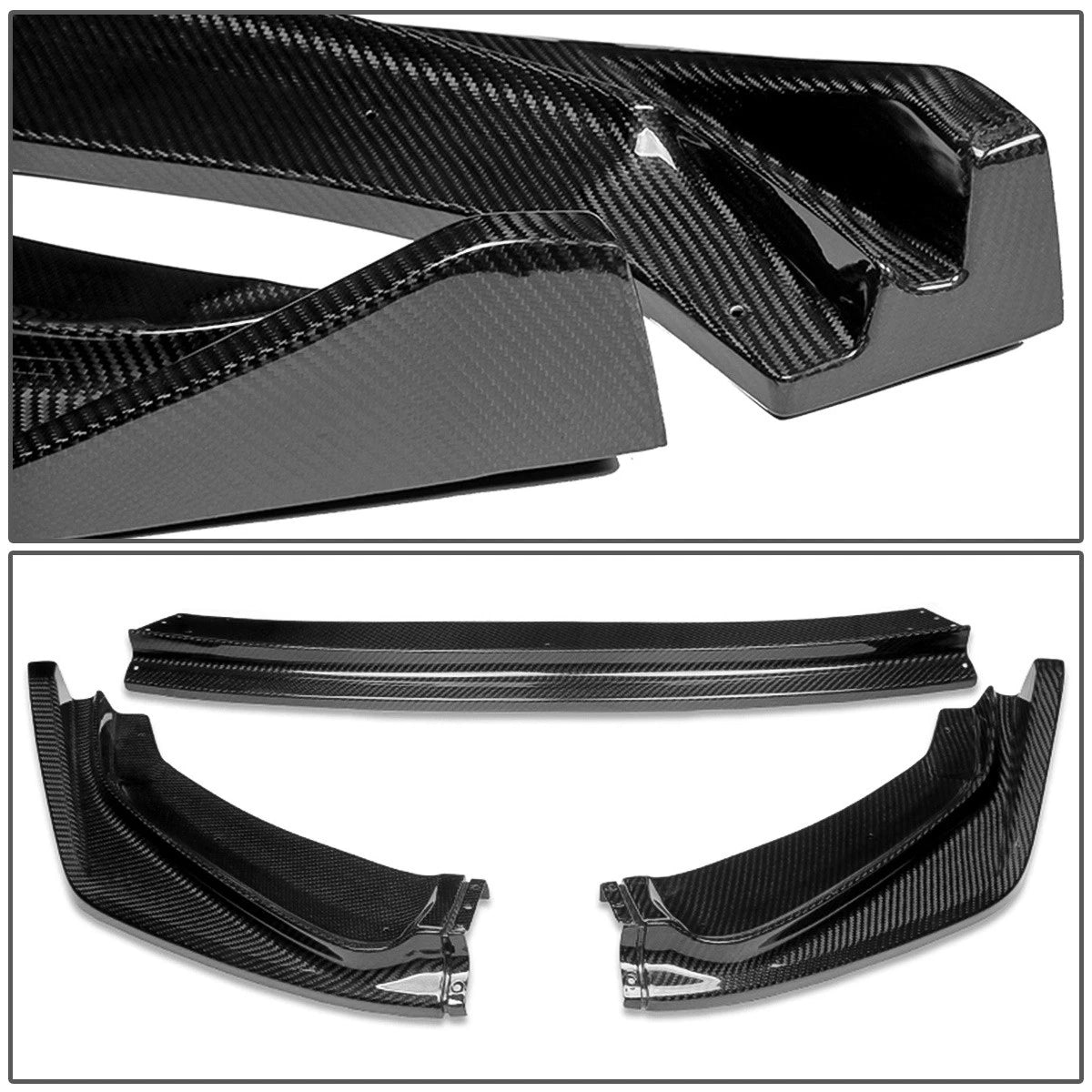 3Pcs Carbon Fiber Front Bumper Lip Under Splitter Diffuser for Honda Fit (2014–2017)