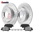 Set of 4 Rear Drilled Rotors + Ceramic Pads for Hyundai Azera Sonata Kia Optima Cadenza