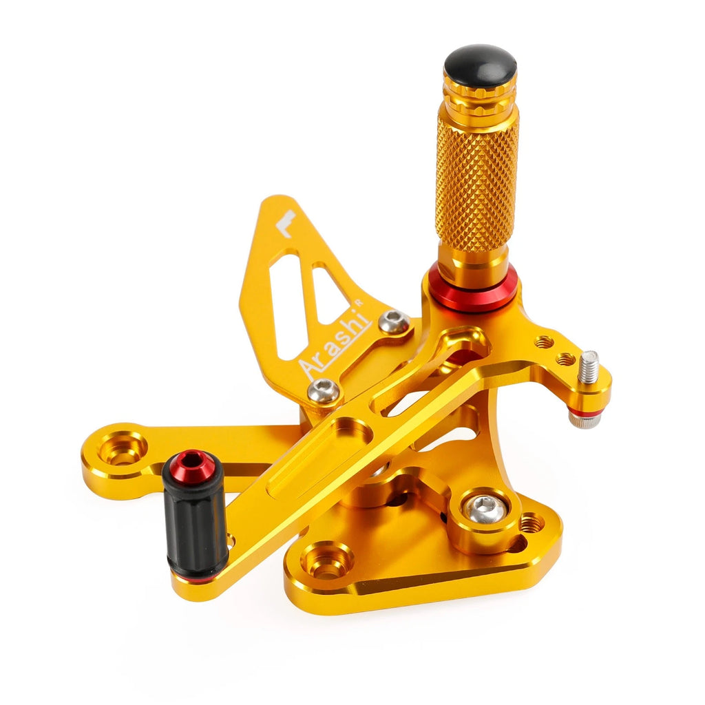 Adjustable Rearsets Foot Pegs for Kawasaki ZX4R ZX4RR (2022–2024) - Gold