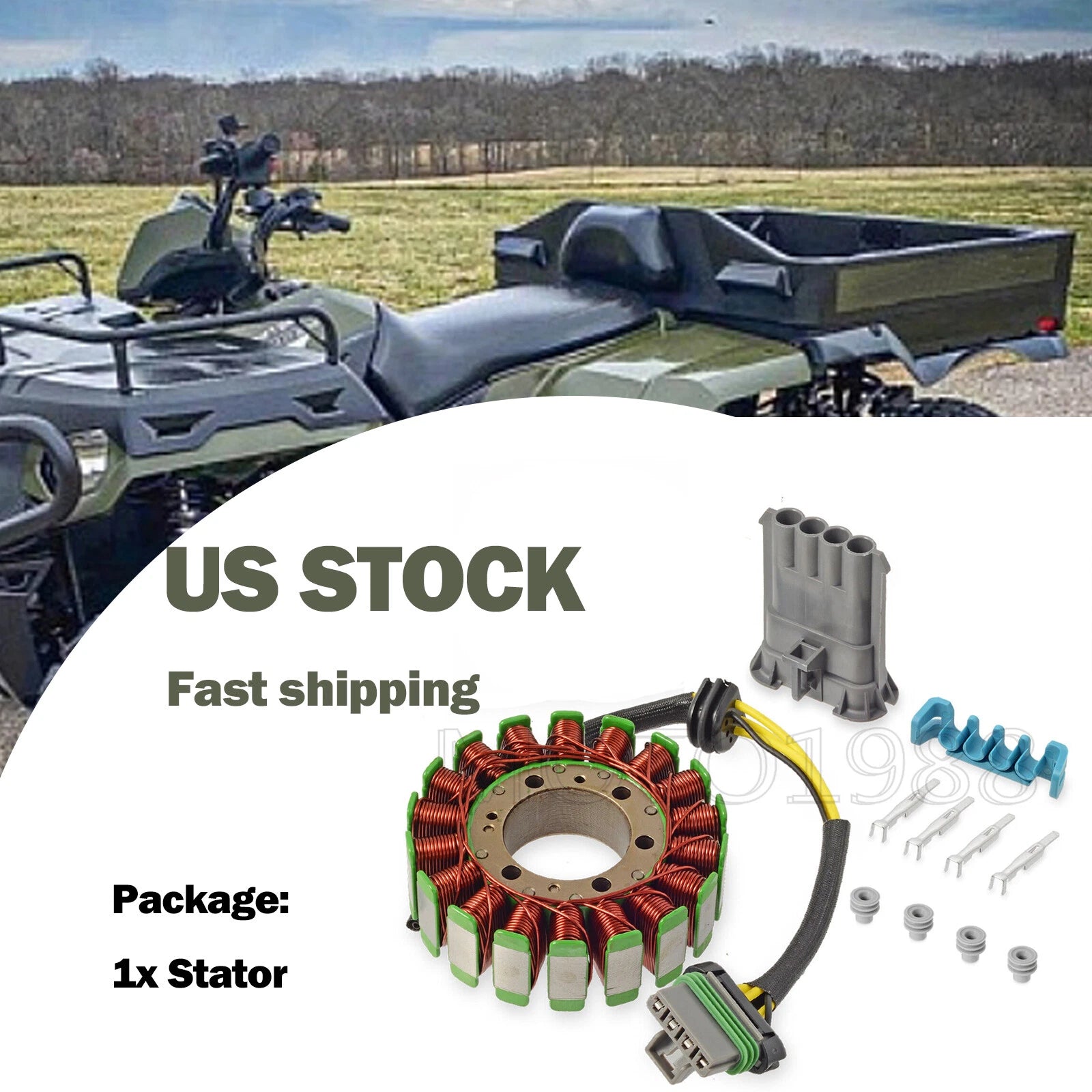 Stator Coil for Polaris RZR Sportsman Ranger 800 700 (2006–2014) 4011982 4014034 4011399